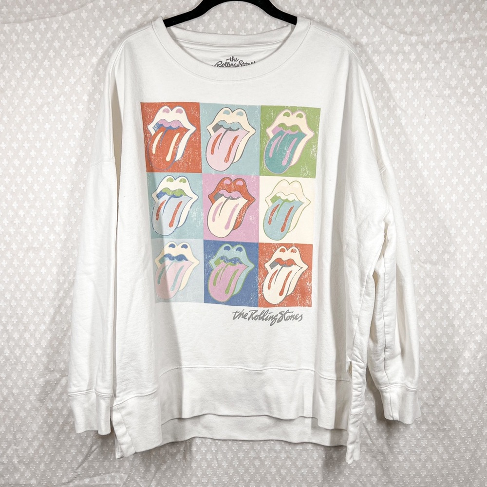 The Rolling Stones White Graphic Print Sweatshirt